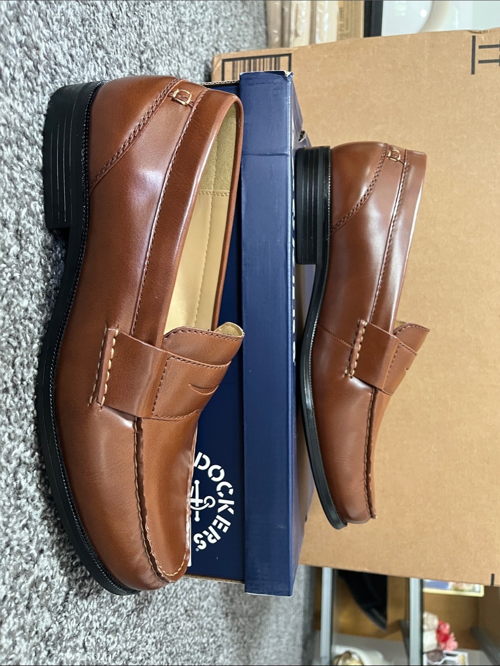 Dockers Men's Tan Leather Penny Loafers (13M)